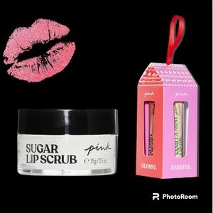 PINK Sugar Scrub & 3 piece Lip Oil Set